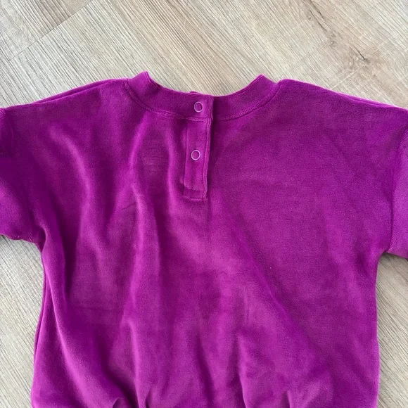 Purple Ruffle Sleeve Velvet Set - Picture 2 of 3